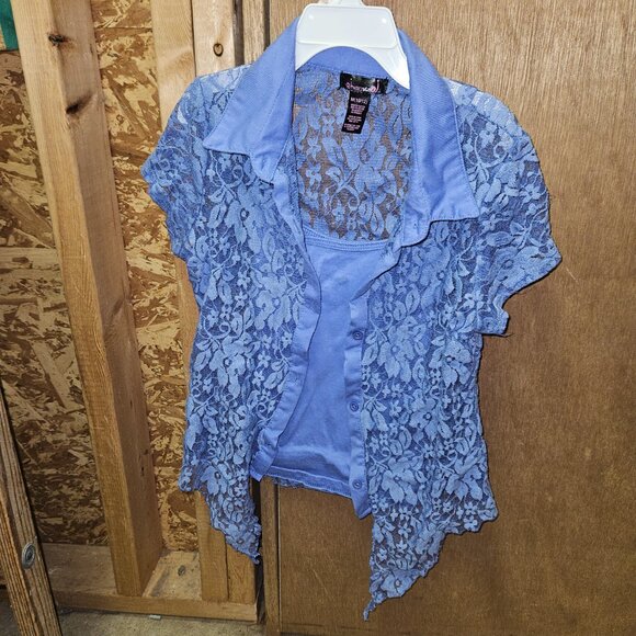DreamStar Purple Tank with lace overlay - Girls Size 10/12 - Picture 1 of 4
